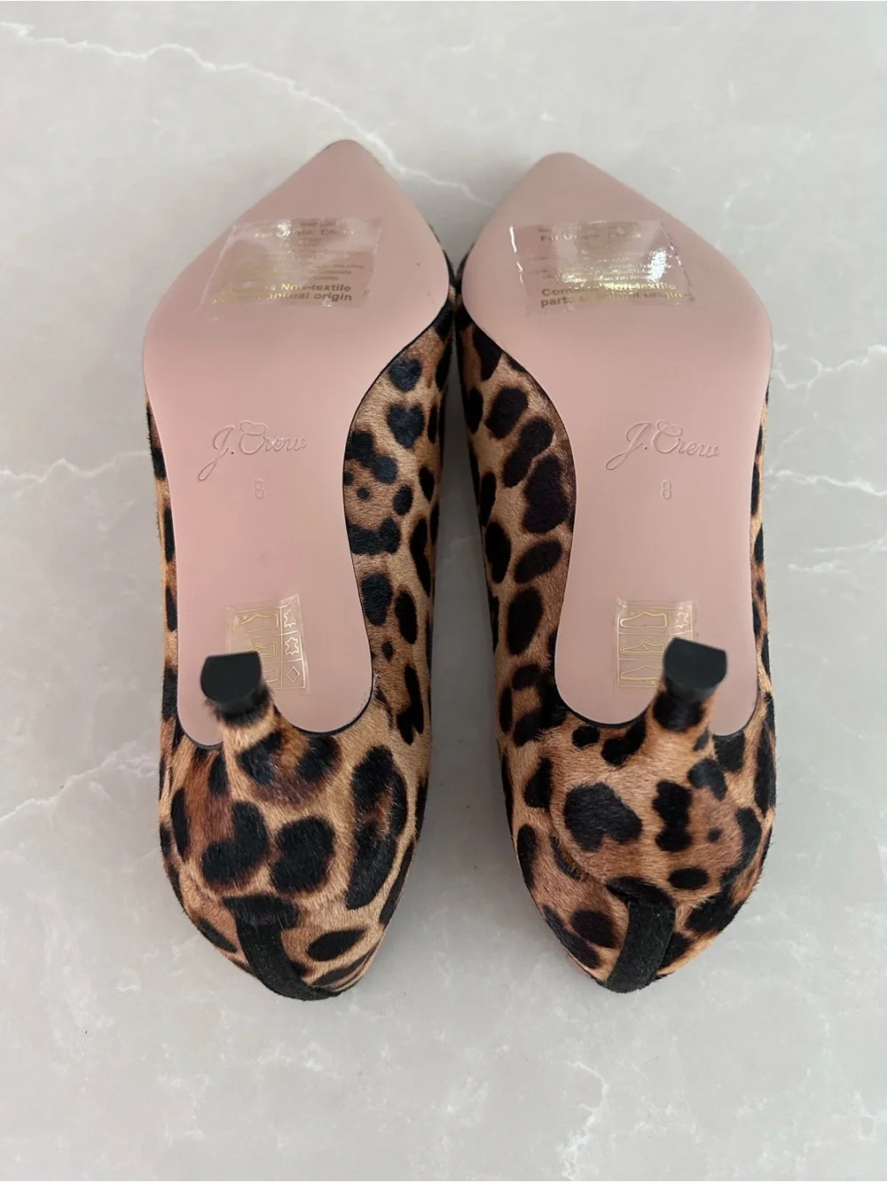 J. Crew Sophia Kitten Heels in Leopard Calf Hair